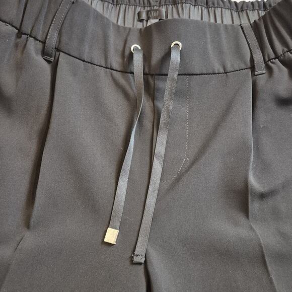 ATM Women Trouser Pants Elastic Waist Pleated Black Medium Pockets Ankle Luxe - Picture 3 of 9